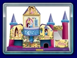 Princess 5 in 1 - Princess 3D 5-in-1 combo-style bounce house is the ultimate in inflatable jumpers! The large interior jumping area offers a basketball hoop and both log and pop-up obstacles. This bouncy castle has a climb feature and a convenient exit slide for hours of active fun!