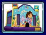 Dora The Explorer Bounce - This jumper has Dora on a new exploration, with her best friend Boots and her trusty magical backpack. Kids can watch out for the stealing fox Swiper, who is never too far away. Participants can jump and jump through this flower- and butterfly-filled adventure.
