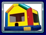 Fun House Bounce - Fun House is the ideal amount of bouncing fun for an event. This attractive and colorful jumper provides more than 150 square feet of pure bounce, plenty of room for participants to jump their way through the day! 20' x 20'.