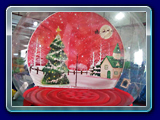 Christmas Snow Globe giant outdoor inflatable with 2 selections to choose from red and blue.
