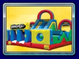 Adrenaline Rush - The Adrenaline Rush is the original 360-degree, inflatable obstacle course, which offers six different combinations. Challenges are set up parallel to each other, making teams and competition ready to go. 27' x 45' x 18' high.