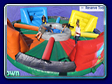 Hippo Chow Down New - What better way to interact with friends and family than by renting the hippo chow down inflatable! Four people race to collect as many balls as they can before they run out. Very exciting to watch and very competitive to play.