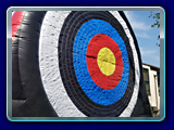 Large 18' feet tall Inflatable Dartboard & Bullseye is a double sided game where Kids kick a Velcro ball onto it!